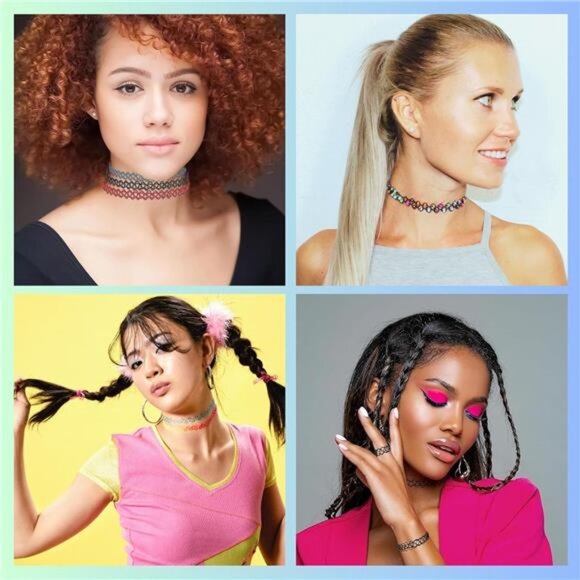 12PC Tattoo Choker Necklace for Women - 90s Choker Necklaces - Picture 6 of 8